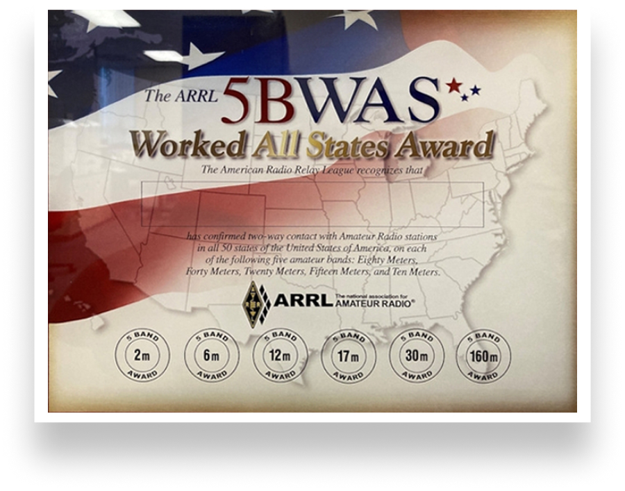 The Worked All States Award - not easy from Europe